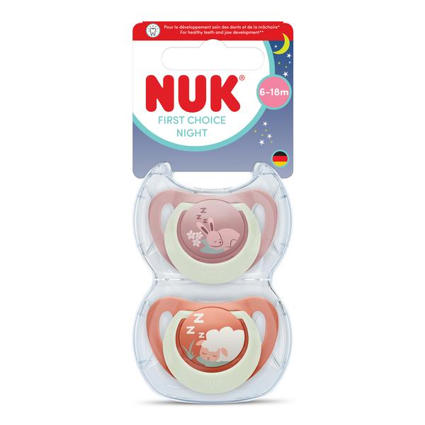 NUK Smoczek uspokajający 2 elementy 6-18m First Choice Królik/Owca op.2 szt. 101763761