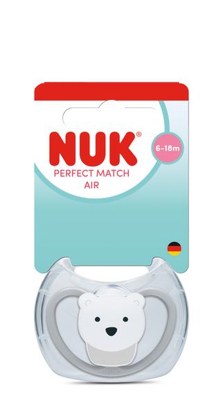 NUK Smoczek uspokajający 6-18m Perfect Match Air Miś 10176341
