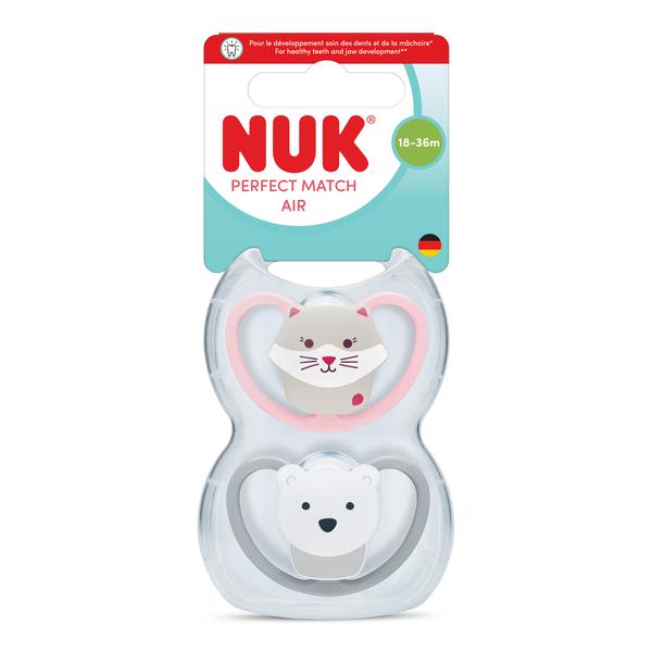 NUK Smoczek uspokajający 2 elementy 18-36 m Air Kot/Miś op.2 szt. 10177224