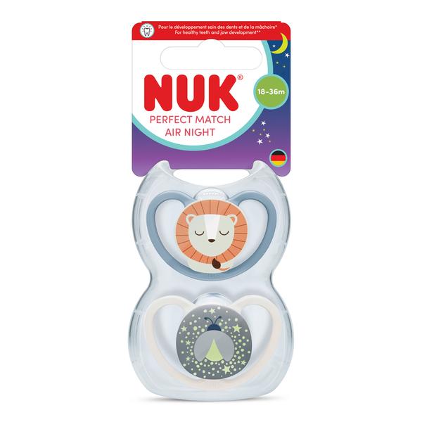 NUK Smoczek uspokajający 2 elementy 18-36m Perfect Match Air Lew op.2 szt. 101772301