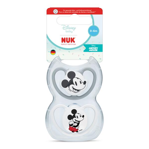 NUK Smoczek uspokajający 2 elementy 0-6m Perfect Match Air Miki popielaty op.2 szt. 10175367