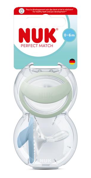 NUK Smoczek uspokajający 2 elementy 0-6m Perfect Match Air zielony/niebieski op.2 szt.10175338 