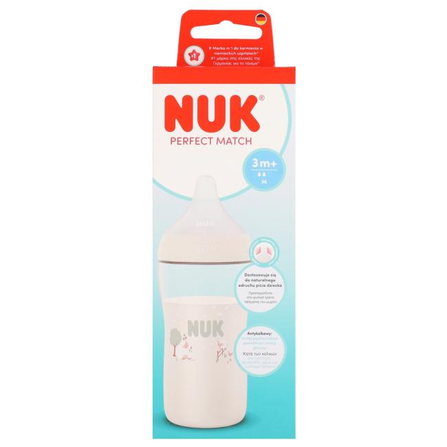NUK Butelka PP 260ml Perfect Match silikonowy smoczek M Owca 10216326 