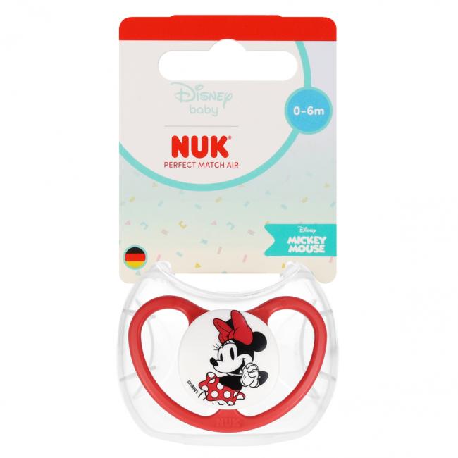 NUK Smoczek uspokajający silikonowy 0-6m Perfect Match Air Minie czerwony 101753701