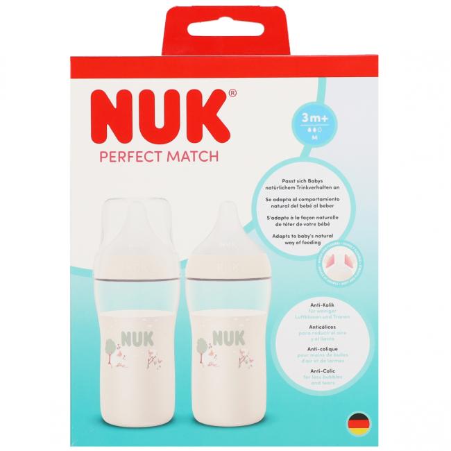 NUK Butelka 260 ml 2-set Owca/Hipopotam Perfect Match 40225344