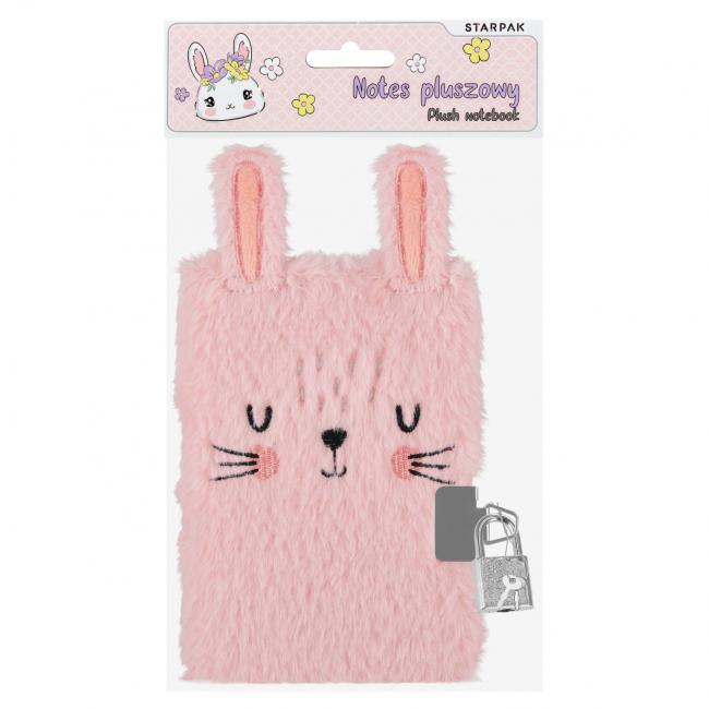 Notes pluszowy zamykany A6 Rabbit STARPAK 578977