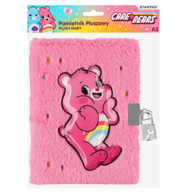 Pamiętnik pluszowy zamykany A5/80k Care Bears różowy STARPAK 580133