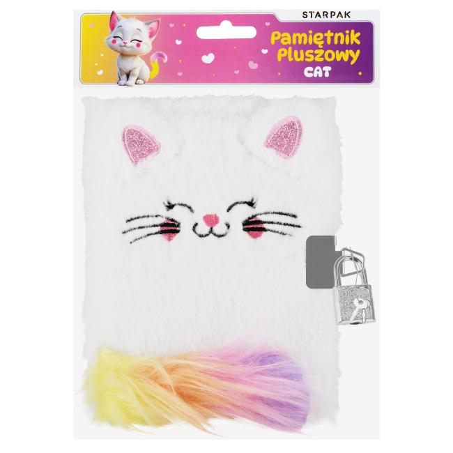 Pamiętnik pluszowy zamykany 12x16/80k Cat STARPAK 582111