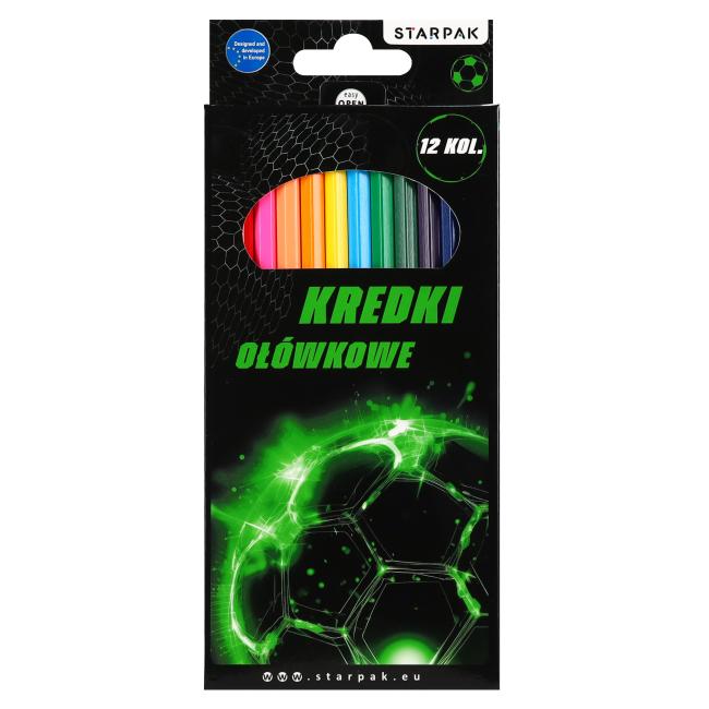 Kredki ołówkowe 12 kolorów Football STARPAK 580597