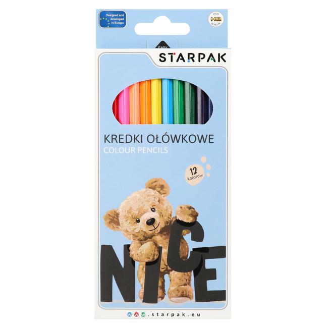 Kredki ołówkowe 12 kolorów Miś STARPAK 580599
