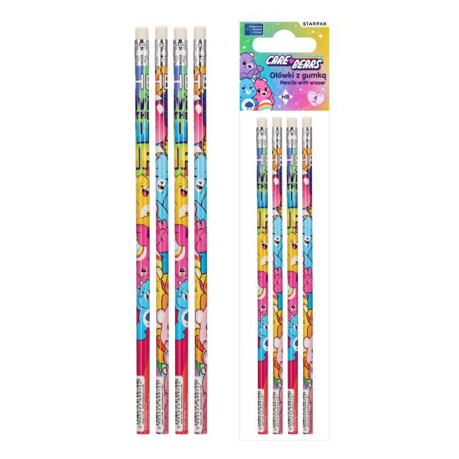 Ołówek z gumką HB Care Bears op. 4 szt. STARPAK 580608