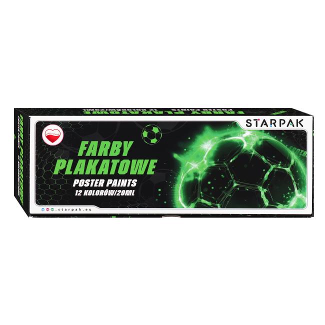 Farby plakatowe 12 kolorów 20ml Football1 STARPAK 586310