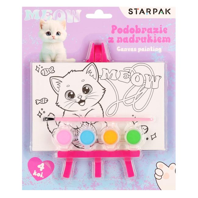 Podobrazie z nadrukiem  farby 4 kolory Kitty STARPAK 582116