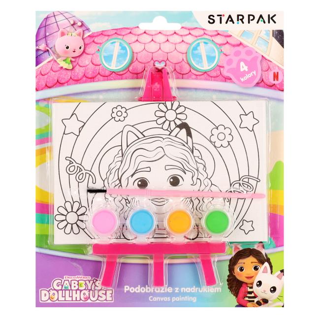 Podobrazie z nadrukiem  farby 4 kolory Gabby s Dollhouse STARPAK 582117