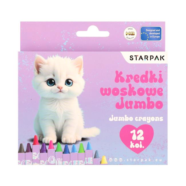 Kredki woskowe Jumbo 12 kolorów Kitty STARPAK 582124