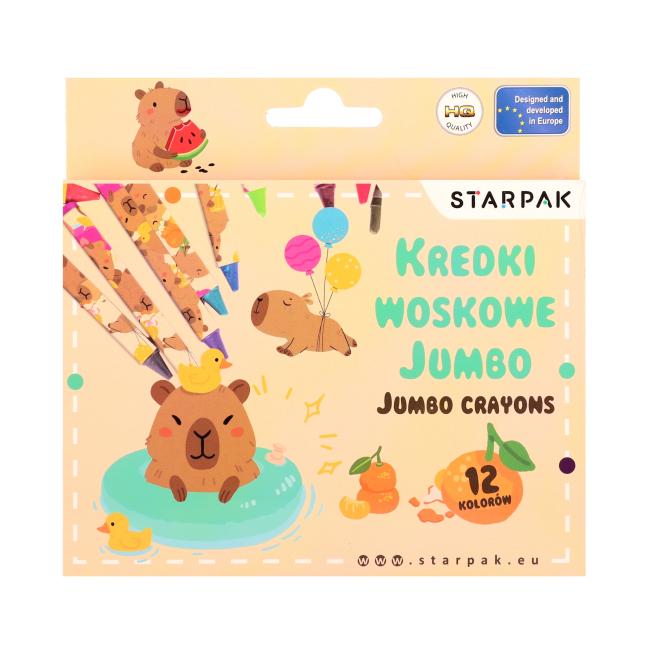 Kredki woskowe Jumbo 12 kolorów Kapibara STARPAK 582125
