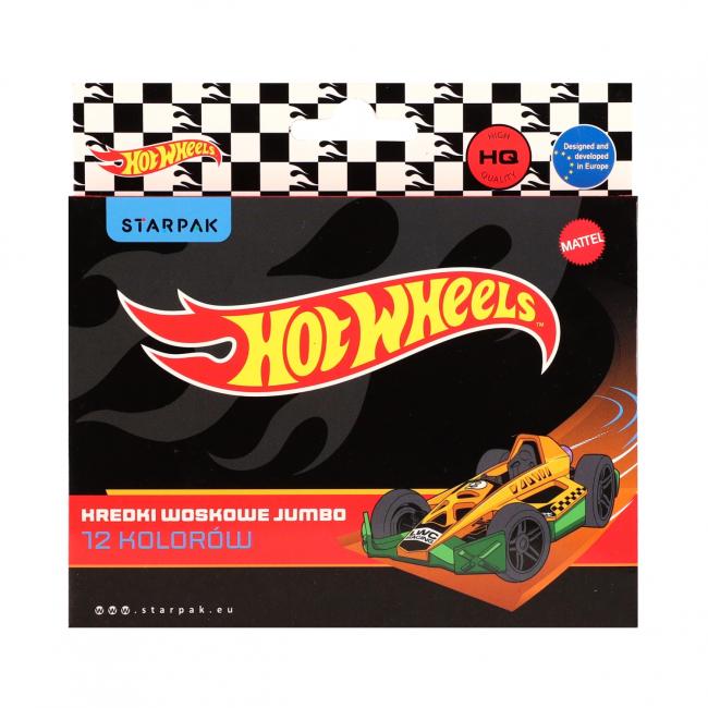 Kredki woskowe Jumbo 12 kolorów Hot Wheels STARPAK 582126