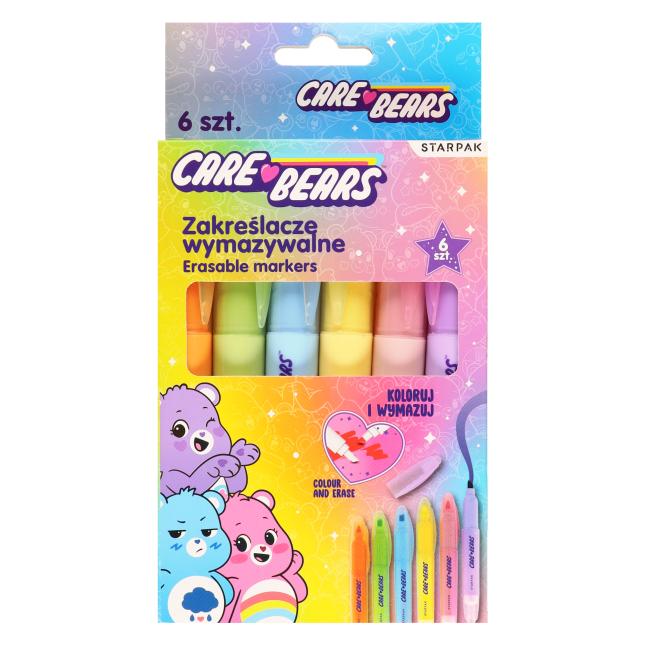 Zakreślacz wymazywalny 6 kolorów Care Bears STARPAK 582139