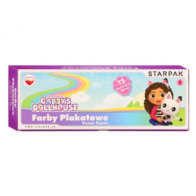 Farby plakatowe 12 kolorów 20ml Gabby s Dollhouse STARPAK 586311