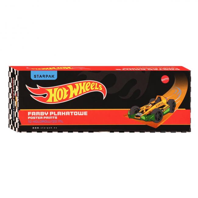 Farby plakatowe 12 kolorów 20ml Hot Wheels STARPAK 586312