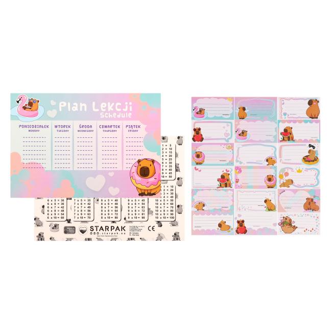  Plan lekcji A5 z naklejkami na zeszyt Kapibara STARPAK 591743