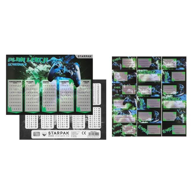 Plan lekcji A5 z naklejkami na zeszyt  Pad STARPAK 591759