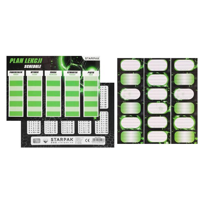 Plan lekcji A5 z naklejkami na zeszyt Football STARPAK 591761