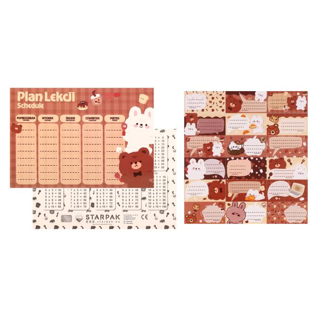 Plan lekcji A5 z naklejkami na zeszyt Kawaii STARPAK 591763