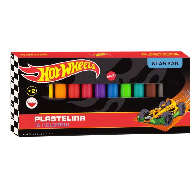 Plastelina 12 kolorów Hot Wheels black STARPAK 583852