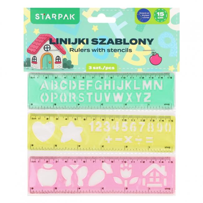 Linijka plastikowa 15 cm szablon STARPAK 578289