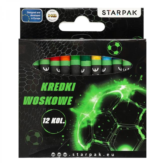 Kredki woskowe 12 kolorów Football STARPAK 580604