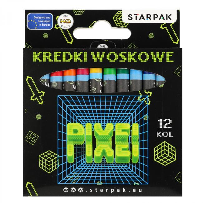 Kredki woskowe 12 kolorów Pixel Game STARPAK 580605