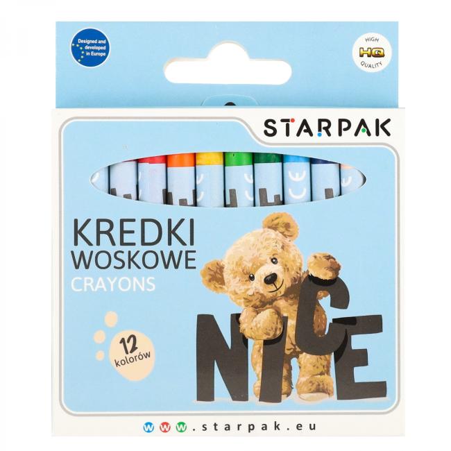 Kredki woskowe 12 kolorów Miś STARPAK 580606