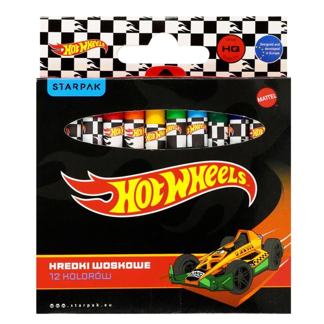 Kredki woskowe 12 kolorów Hot Wheels black STARPAK 583722  