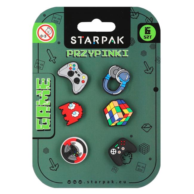 Przypinka gumowa pins op. 6 szt. Game  STARPAK  583614