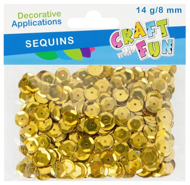 Cekiny metaliczne guziki 8mm złoto CRAFT WITH FUN 290856