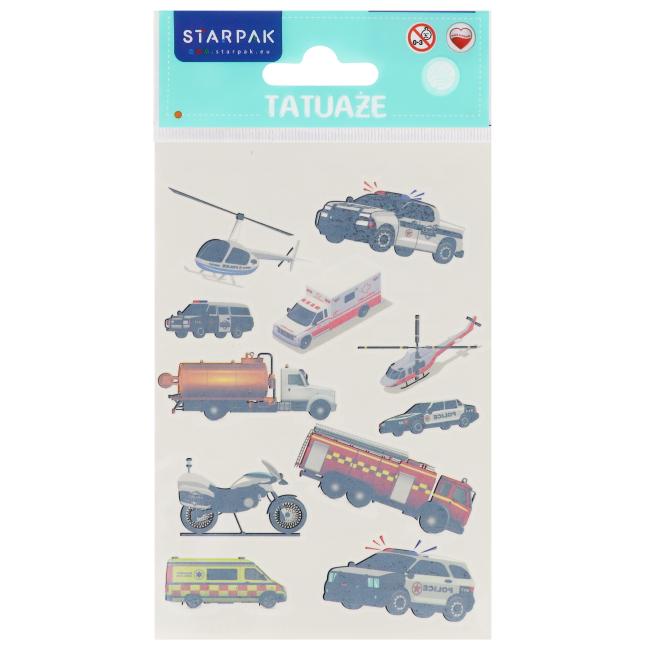 Tatuaże 10x19 cm Pojazdy Funkcyjne STARPAK 590548  