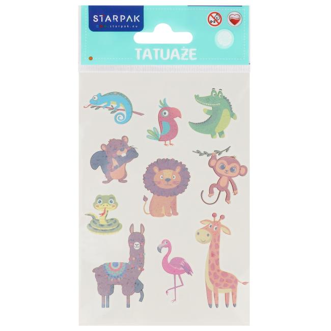 Tatuaże 10x19 cm Zwierzątka STARPAK 590552  