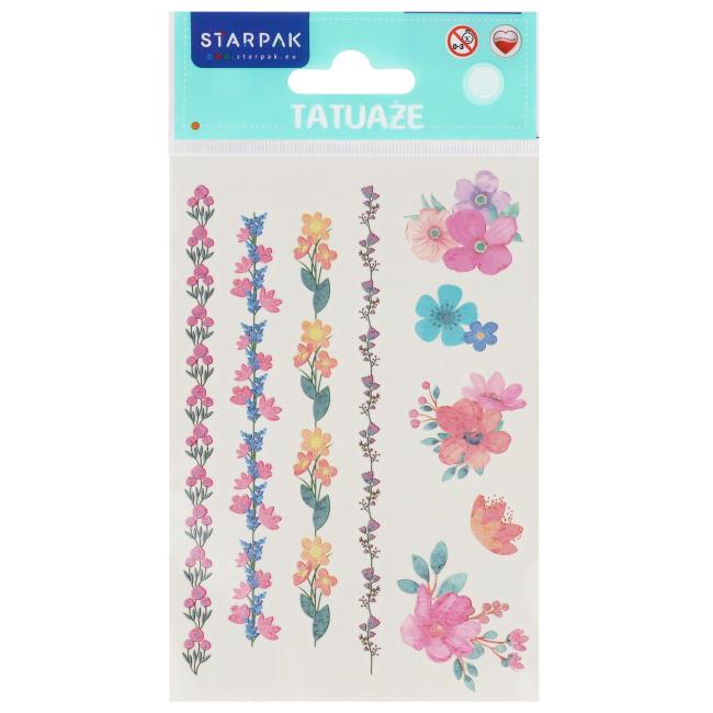 Tatuaże 10x19 cm Kwiatuszki STARPAK 590557 