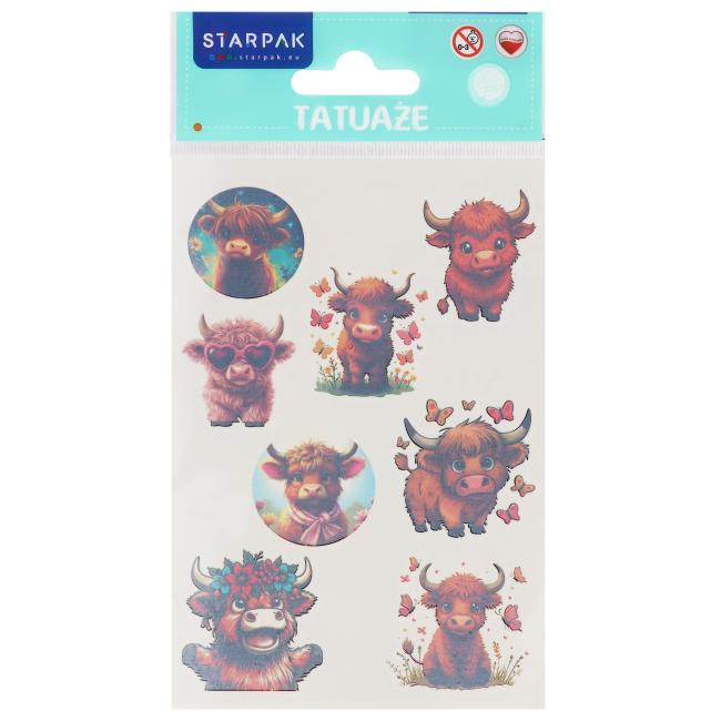 Tatuaże 10x19 cm Krowa STARPAK 590559  