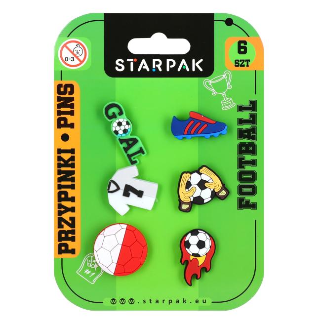 Przypinka gumowa pins op.6szt Football STARPAK 586239