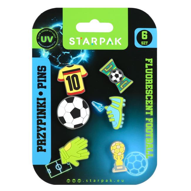Przypinka gumowa pins op.6szt Football fluo STARPAK 586240