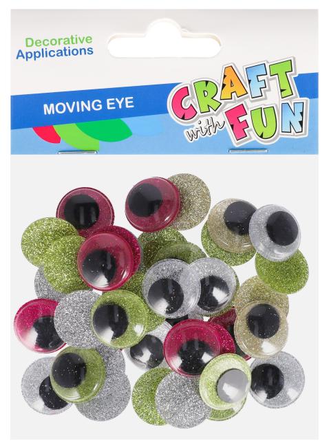 Ozdoba Oczy  20 brokatowe kolorowe op40szt CRAFT WITH FUN  596943