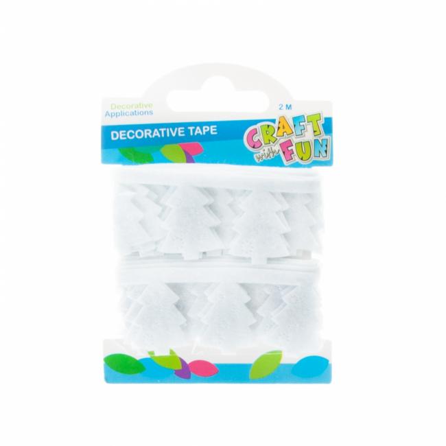  Taśma dekoracyjna Choinka 2m biała filc Boże Narodzenie CRAFT WITH FUN 463510