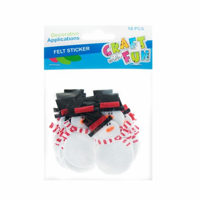 Ozdoba dekoracyjna filcowa samoprzylepna Bałwanki Boże Narodzenie CRAFT WITH FUN 463709