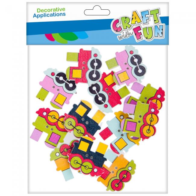 Ozdoba dekoracyjna samoprzylepna drewniana Lokomotywa CRAFT WITH FUN 463790