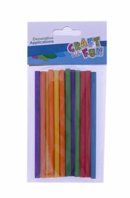 Patyczki drewniane dekoracyjne okrągłe kolorowe CRAFT WITH FUN 463801