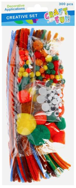 Ozdoba dekoracyjna Druciki powlekane/pompony mix pastelowy CRAFT WITH FUN 463781