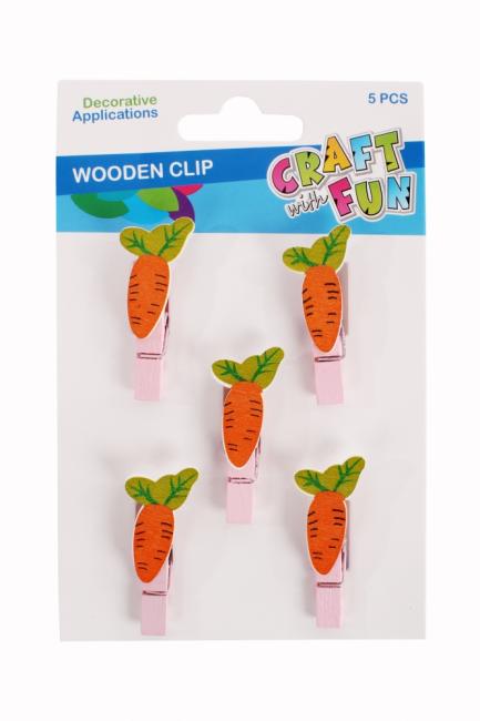 Drewniane spinacze Marchewki CRAFT WITH FUN 471482