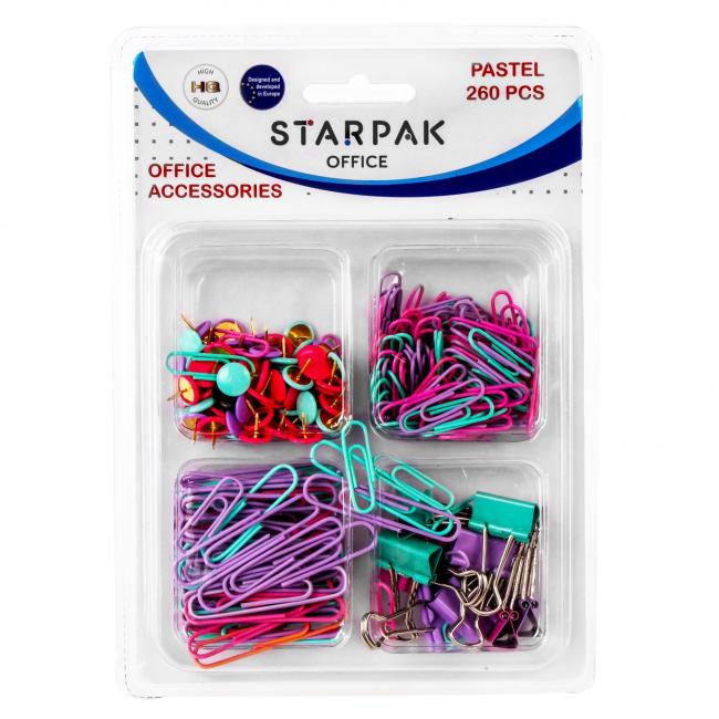 Akcesoria biurowe 260sztuk pastel STARPAK 471028